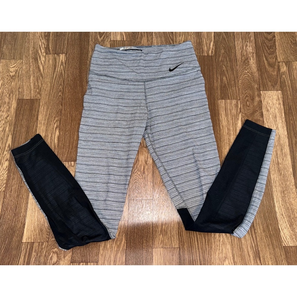 Nike Dri-FIT Grey Stripe‎ Athletic Leggings Women's Size Small